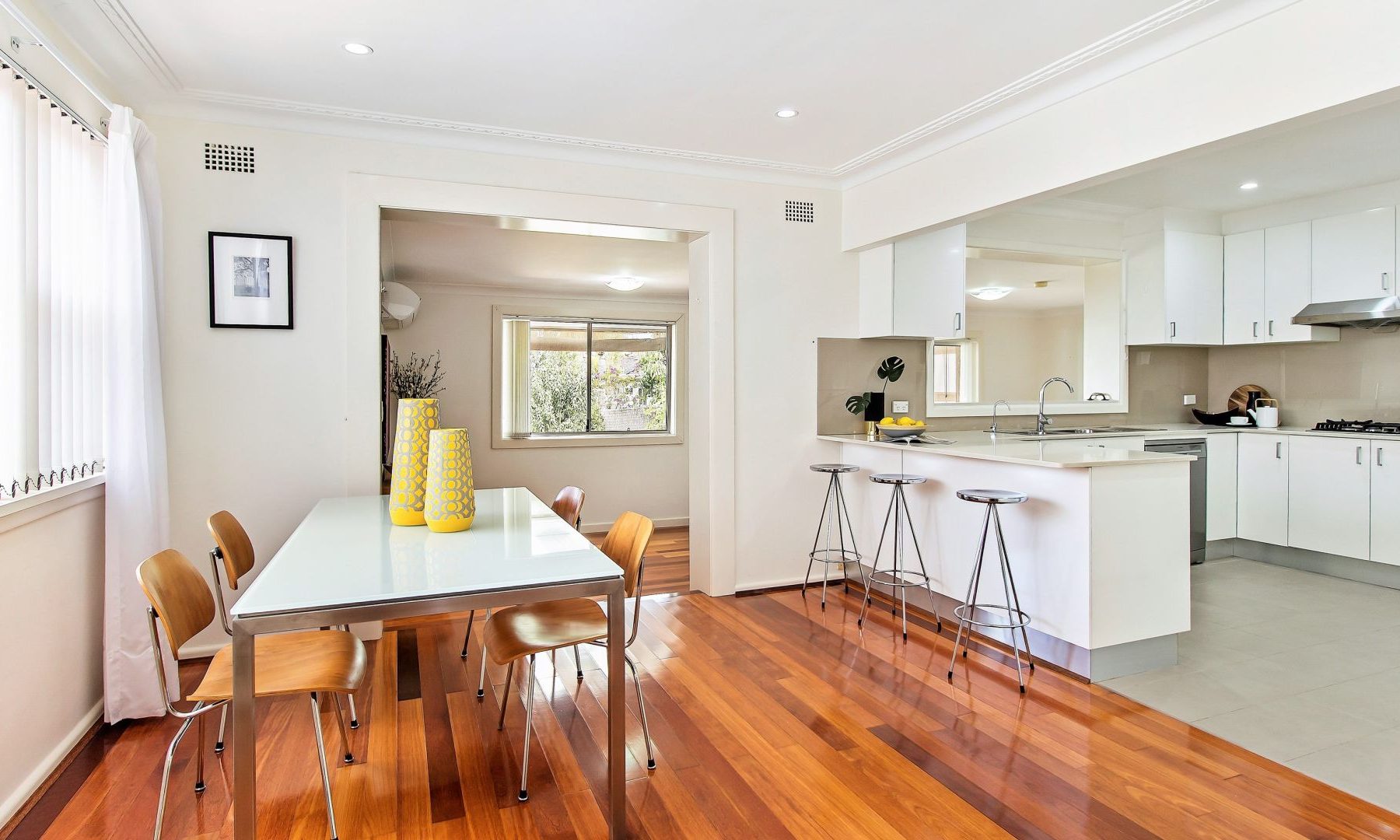 styling a house for sale Sydney Putney Living room kitchen